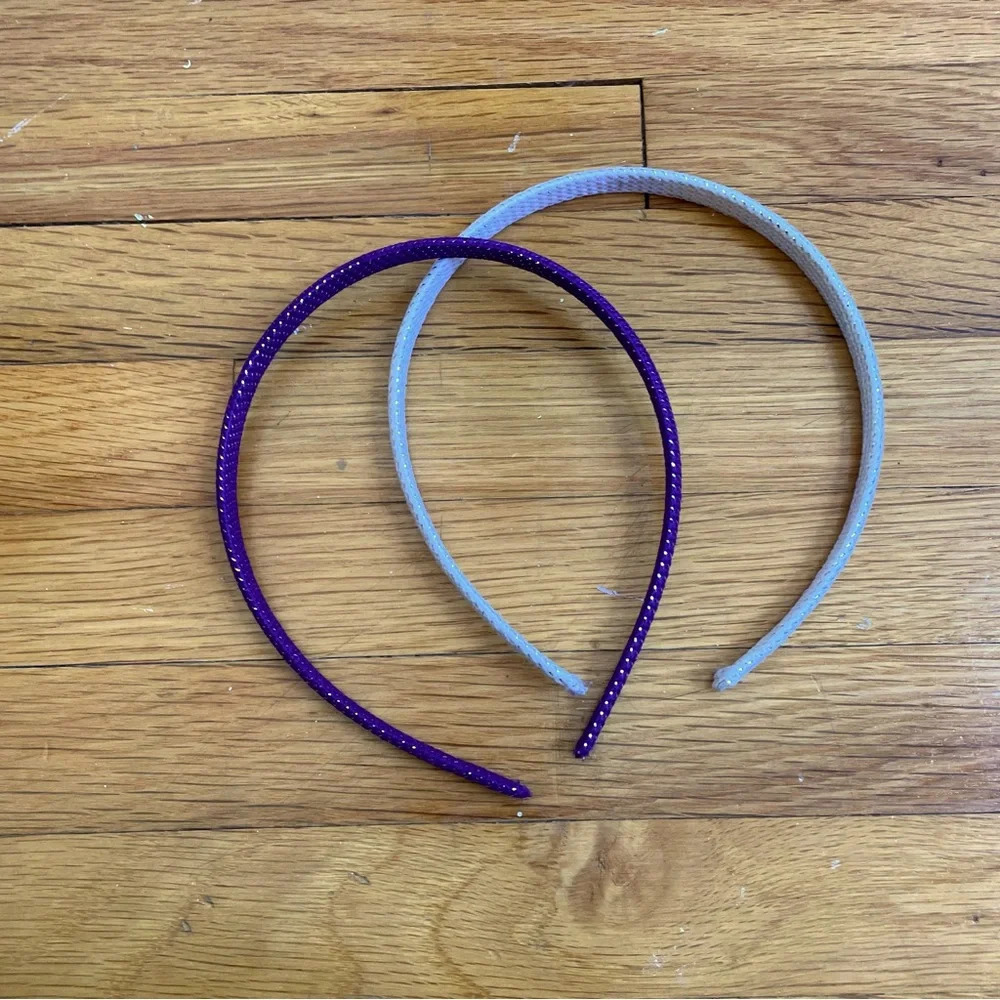 4/$25 Silver and Purple 2 Pack Headbands